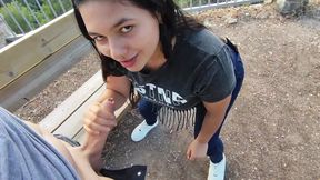 Young Student Latina Sucking Big Dick