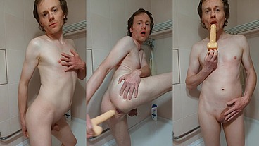 LanaTuls - Moscow Anal Slut and Whore. Hard Anal ManCunt Dildo Fucking in BathTube