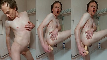 LanaTuls - Moscow Anal Slut and Whore. Hard Anal ManCunt Dildo Fucking in BathTube