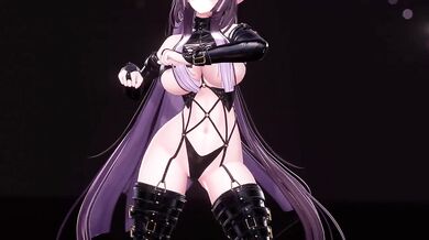 Kitsch MMD | Elf VTuber Nude Strip Dance