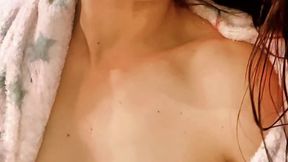 Topless Cigarette & Makeup After Shower â€“ Real Smoke, Open Robe