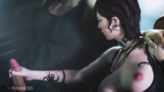 [Rouse3D] Fortnite Gothic Cosplay – Phaedra Gives a Public Handjob (3D POV Animation)