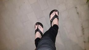 Black Platform Thongs 1