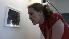 Latex MILF Mistress Foot-hand-milking!