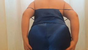 0038 Satin pajamas. Masturbation. Orgasm.