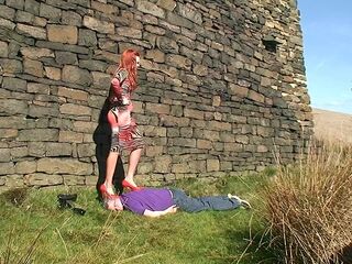 Sophie&#039;s Head & Back Trampling In Different Shoes By The Castle