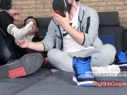 Sniffing Sneaker, Socks And Feet And Cum On Them