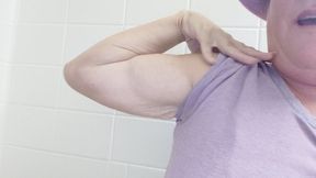 Tempest showing off growing biceps