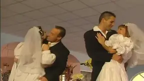 Excited Married Couples Dive into Passionate Post-Wedding Fuck Festivities