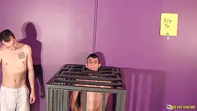 Jaiden Fox Watches Sub Twink Jack Off And Cum In A Cage