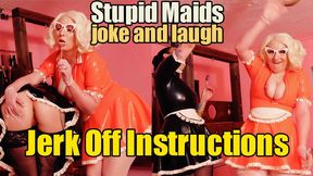 Stupid Latex Maids Joke and Laugh while Giving You Jerk Off Instructions (720p)