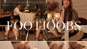 ALYSA FOOTJOB UNDER THE RESTAURANT TABLE