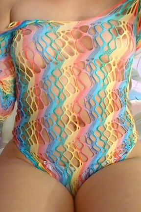 Gorgeous Bellealiz in Her Colorful Swimsuit