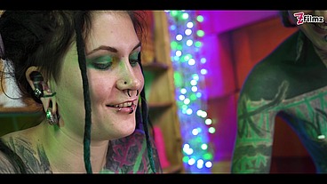 3 TATTOO lesbians play with CUM - ANAL gape, prolapse, ASS CUM SWAP first time anal - punk, goth, alt porn - ANUSKATZZ - ZF012