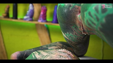 3 TATTOO lesbians play with CUM - ANAL gape, prolapse, ASS CUM SWAP first time anal - punk, goth, alt porn - ANUSKATZZ - ZF012