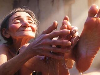 Granny Foot Oil Session - Feeling Intensive Fun & Longing Tongue