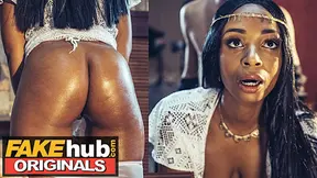 Sex - Horny Ebony MILF uses her sexy lips and big tits and ass in job interview to seduce boss starring Lola Marie