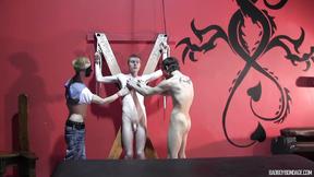 ”BadBoyBondage: Sub Aiyden Moore endures hard torments from his masters Damien Rage & Merlin”