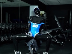 Lusty latex freak gives herself intensily powerful orgasms