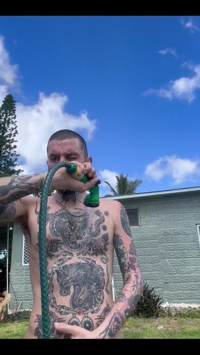 Uploaded Again with a Different Caption: Shower in the Garden. You Need to Comply with the Rules