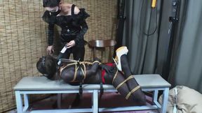 Beautiful women and crossdresser 24:crossdresser with shiny black stockings all over her body