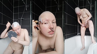 Full head shave & shower