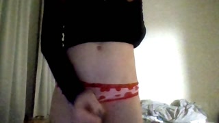 Emo girl plays with her hard cock