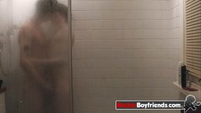 Hot twinks have steamy shower sex