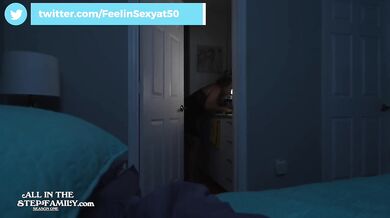 StepMom’s thunder shakes her bed as scared StepSon fucks her raw