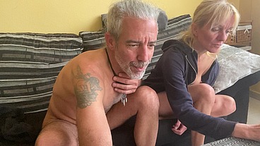 WEBCAM - HORNY WIFE FOOT JOB WITH THE NEIGHBOR AND HUSBAND WORKING