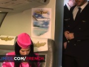 Madison Parker between the pilot and the co-pilot