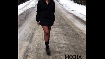 Naked hitchhiker peeing in the snow. - MochaLaMulata