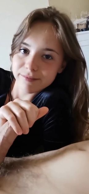 Cum-loving ex-girlfriend gets a facial from her new cum-swallowing whore of an e