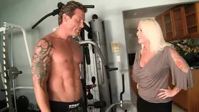 Bossy blonde MILF eats cum after hot fuck