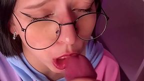 Asian College Girl Gives Expert Blowjob After Class