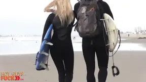 Buff surfer makes love to hot blonde in CA