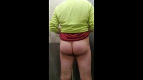 I get completely naked in a bathroom