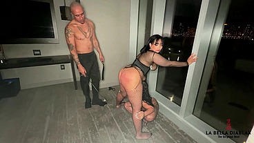 Cum Sharing BBC threesome with Latina MILF & Unicorn! Silhouettes in S&M (extended version)
