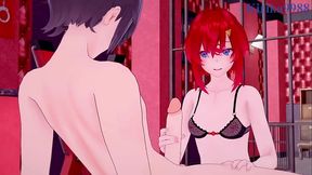 Sasaki Saku and Ange Katrina intense sex. - Nijisanji VTuber Hentai