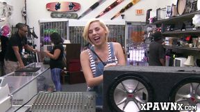 Petite cutie fucks wildly with a broker for sweet moolah