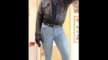 Black Leather Denim &amp_ Boots Muscle Scenes Part 2