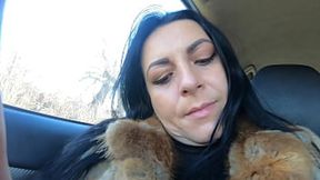 Preview - Cheating wife tries her husband&#x2019;s friend's cock&#x1F346; during a fur-coat shopping trip outdoors