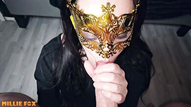 Amateur Milf enjoys a huge load of cum before swallowing it - Millie Fox