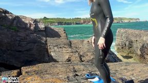 Triple Wetsuit Layer Fetish Vibrator Cum Play in Full Neoprene