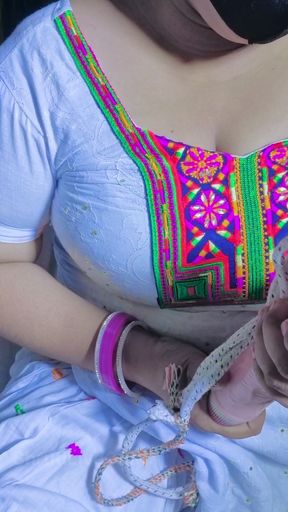 White dress, indian desi stepmom, horny mood, 9 inch dildo Pussy inside water Out and cool body Hindi Dirty talk ShrutiLiveCum