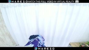 Horny Japanese girl Mika Amimura with big tits gets fucked while moaning loudly,in VR.