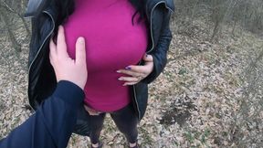 Blow-job in the Woods with My Husband Friend- Down-jacket Fetish 249