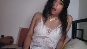 Trans Girl with Huge Cock Tries Out Her New Lingerie
