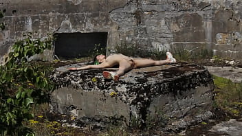 Naked girl on an abandoned military base. Extended version