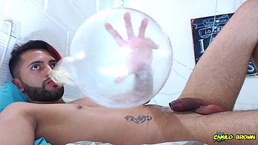 Fucking a condom until I cum inside of it - Camilo Brown